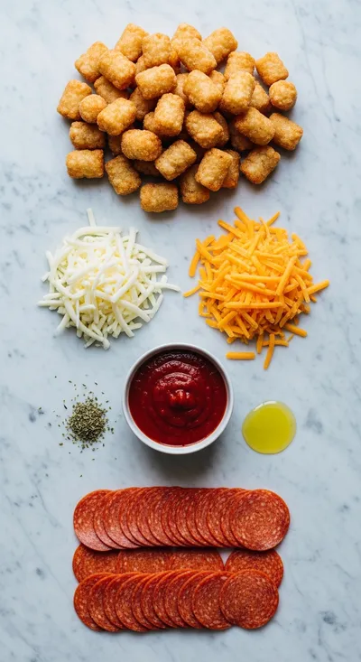 Pizza Tot Casserole - Easy Cheesy Baked Dish - cooking process