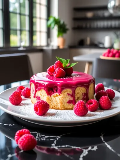 Raspberry Zinger Poke Cake - cooking process