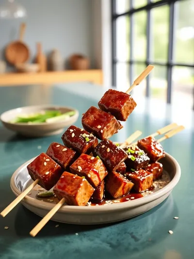 Sweet Teriyaki Beef Skewers – Easy BBQ Recipe - ready to serve
