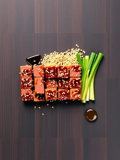 Teriyaki Sesame Beef Skewers - ingredients preparation