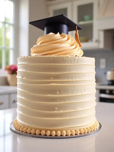 Vintage Buttercream Graduation Cake